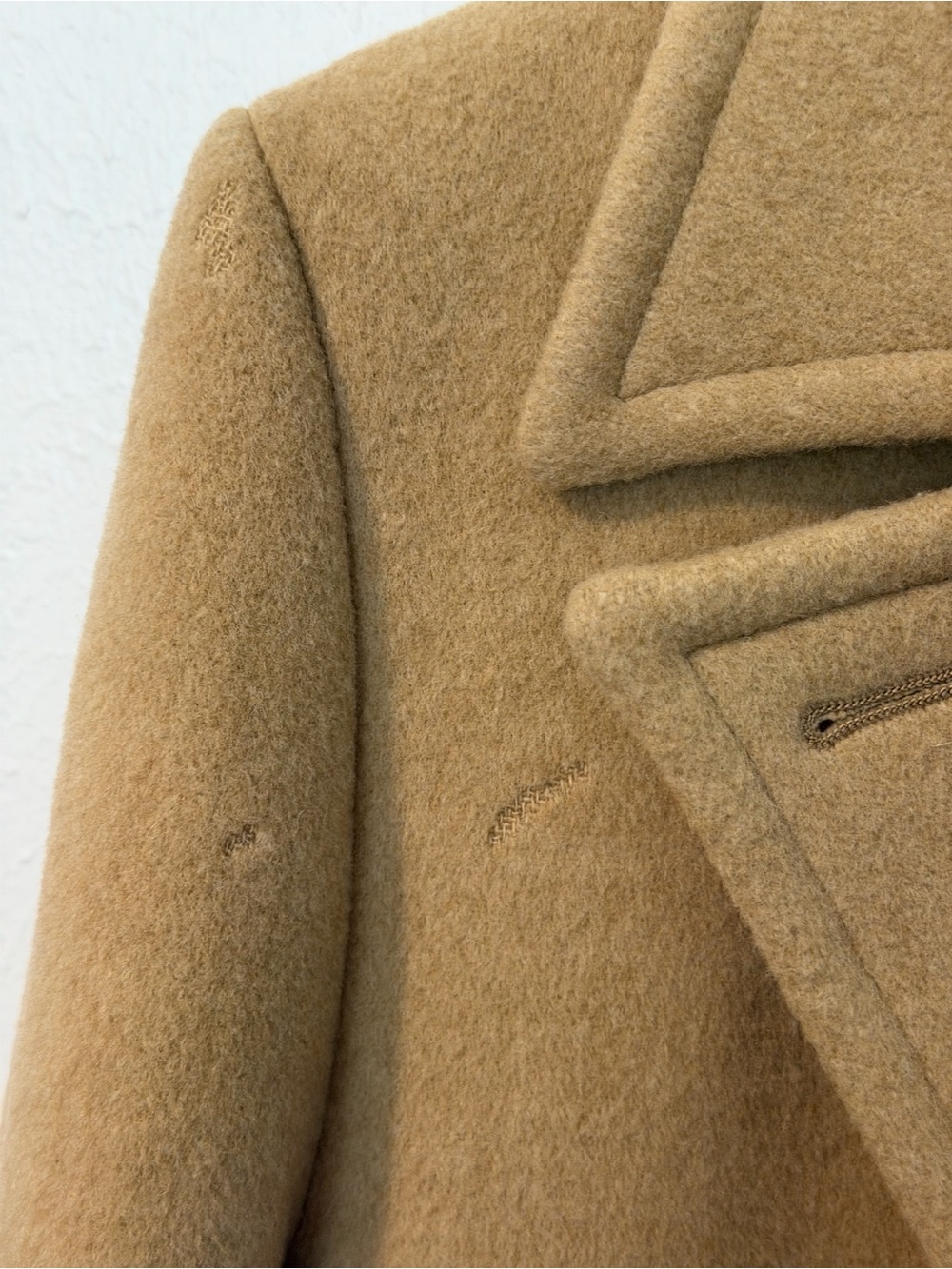 Pendleton Trench Coat Vintage Tan 90s Wool Camel Double Breasted Maxi Women’s 14 - Picture 12 of 12